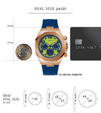 Guess Empire Analog Quartz Lime Green Dial Blue Silicon Strap Watch for Men - GW0583G3 Authentic Buy Shop Now