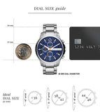 Armani Exchange Hampton Chronograph Blue Dial Silver Steel Strap Watch For Men - AX2155 Authentic Buy Shop Now