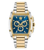 Versace Dominus Chronograph Blue Dial Two Tone Steel Strap Watch For Men - VE6H00723 Authentic Buy Shop Now
