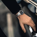 Daniel Wellington Iconic Link Black Dial Silver Steel Strap Watch For Women - DW00100206 Authentic Buy Shop Now