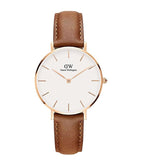 Daniel Wellington Petite Durham White Dial Brown Leather Strap Watch For Women - DW00100172 Authentic Buy Shop Now