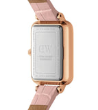 Daniel Wellington Quadro Pressed Mother of Pearl Pink Dial Pink Leather Strap Watch For Women - DW00100508 Authentic Buy Shop Now