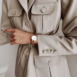 Daniel Wellington Iconic Link White Dial Rose Gold Steel Strap Watch For Women - DW00100211 Authentic Buy Shop Now