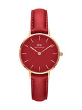 Daniel Wellington Petite Red Dial Red Leather Strap Watch For Women - DW00100405 Authentic Buy Shop Now