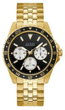 Guess Odyssey Multifunction Black Dial Gold Steel Strap Watch For Men - W1107G4 Authentic Buy Shop Now