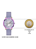 Guess Dahlia Analog Silver Dial Purple Leather Strap Watch For Women - GW0529L4 Authentic Buy Shop Now