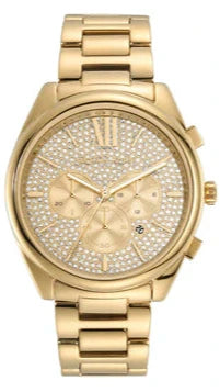 Michael Kors Janelle Chronograph Gold Dial Gold Steel Strap Watch For Men - MK8995 Authentic Buy Shop Now