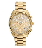 Michael Kors Janelle Chronograph Gold Dial Gold Steel Strap Watch For Men - MK8995 Authentic Buy Shop Now