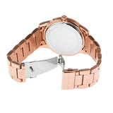 Michael Kors Tibby Chronograph White Dial Rose Gold Steel Strap Watch For Men - MK7293 Authentic Buy Shop Now