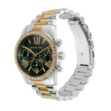 Michael Kors Lexington Chronograph Green Dial Two Tone Steel Strap Watch For Women - MK7303 Authentic Buy Shop Now
