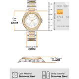 Michael Kors Lennox Three Hand Silver Dial Two Tone Steel Strap Watch For Women - MK7338 Authentic Buy Shop Now