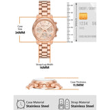 Michael Kors Runway Chronograph Rose Gold Dial Rose Gold Steel Strap Watch For Women - MK7327 Authentic Buy Shop Now