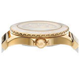 Michael Kors Everest Analog Gold Dial White Silicone Strap Watch For Women - MK7357 Authentic Buy Shop Now