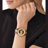 Michael Kors Runway Three-Hand Brown Dial Two Tone Steel Strap Watch for Women - MK7354 Authentic Buy Shop Now