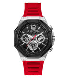 Guess Momentum Black Dial Red Rubber Strap Watch for Men - GW0263G3 Authentic Buy Shop Now