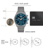 Hugo Boss Gregor Chronograph Blue Dial Grey Steel Strap Watch For Men - 1514083 Authentic Buy Shop Now
