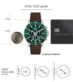 Hugo Boss Troper Chronograph Green Dial Brown Leather Strap Watch For Men - 1514098 Authentic Buy Shop Now