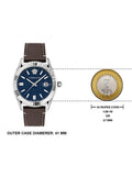 Versace Greca Time Quartz Blue Dial Brown Leather Strap Watch For Men - VE3K00122 Authentic Buy Shop Now