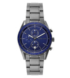 Michael Kors Accelerator Chronograph Blue Dial Grey Steel Strap Watch For Men - MK9111 Authentic Buy Shop Now