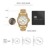 Michael Kors Everest Three Hand Mother of Pearl White Dial Gold Steel Strap Watch For Women - MK7401 Authentic Buy Shop Now