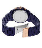Michael Kors Runway Chronograph Blue Dial Blue Steel Strap Watch for Women - MK7423 Authentic Buy Shop Now