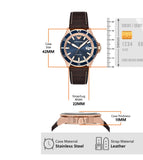 Emporio Armani Pro Planet Three Hand Date Blue Dial Brown Leather Strap Watch For Men - AR11556 Authentic Buy Shop Now