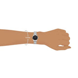 Daniel Wellington Iconic Link Black Dial Silver Steel Strap Watch For Women - DW00100208 Authentic Buy Shop Now