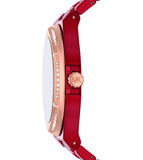 Michael Kors Lennox Analog Crystals Red Dial Red Steel Strap Watch for Women - MK7455 Authentic Buy Shop Now