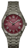 Guess Asset Quartz Red Dial Black Steel Strap Watch For Men - GW0575G5 Authentic Buy Shop Now