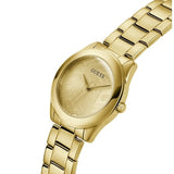 Guess Cubed Analog Gold Dial Gold Steel Strap Watch For Women - GW0606L2 Authentic Buy Shop Now