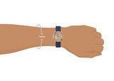 Guess Cubed Analog Rose Gold Dial Blue Leather Strap Watch For Women - GW0665L2 Authentic Buy Shop Now
