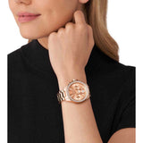 Michael Kors Wren Chronograph Rose Gold Dial Rose Gold Steel Strap Watch for Women - MK7430 Authentic Buy Shop Now