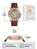 Fossil Townsman Automatic Skeleton Gold Dial Brown Leather Strap Watch for Men - ME3043 Authentic Buy Shop Now