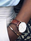 Daniel Wellington Classic St Mawes White Dial Brown Leather Strap Watch For Men - DW00100006 Authentic Buy Shop Now