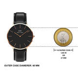Daniel Wellington Classic Sheffield Black Dial Black Leather Strap Watch For Men - DW00100127 Authentic Buy Shop Now