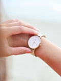 Daniel Wellington Classic Petite Melrose White Dial Rose Gold Mesh Bracelet Watch For Women - DW00100163 Authentic Buy Shop Now