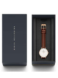 Daniel Wellington Classic Petite St Mawes White Dial Brown Leather Strap Watch For Women - DW00100231 Authentic Buy Shop Now