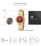Just Cavalli Donna Glam Red Dial Gold Steel Strap Watch for Women - RC5L098M0035 Authentic Buy Shop Now