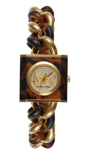 Michael Kors Chain Lock Analog Silver Dial Two Tone Steel Strap Watch for Women - MK4808 Authentic Buy Shop Now