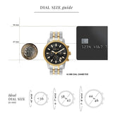 Michael Kors Hutton Chronograph Black Dial Two Tone Steel Strap Watch For Men - MK8954 Authentic Buy Shop Now