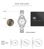 Michael Kors Sage Three-Hand Mother of Pearl White Dial Silver Steel Strap Watch for Women - MK4824 Authentic Buy Shop Now