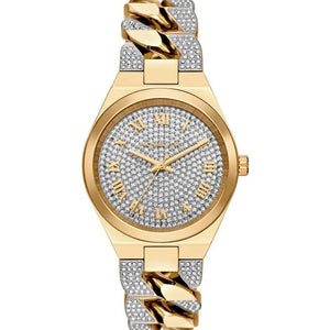 Michael Kors Lennox Pavé Crystals Silver Dial Two Tone Steel Strap Watch for Women - MK7487 Authentic Buy Shop Now
