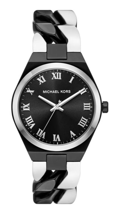 Michael Kors Lennox Analogue Black Dial Two Tone Steel Strap Watch for Women - MK7502 Authentic Buy Shop Now