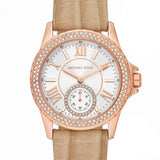 Michael Kors Mini Everest Crystals White Dial Brown Leather Strap Watch for Women - MK4719 Authentic Buy Shop Now