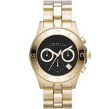 Marc Jacobs Blade Chronograph Black Dial Gold Steel Strap Watch for Women - MBM3309 Authentic Buy Shop Now