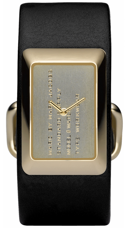 Marc Jacobs Champagne Dial Black Leather Strap Watch for Women - MBM2047 Authentic Buy Shop Now