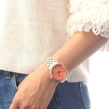 Marc Jacobs Fergus Orange Dial Rose Gold Steel Strap Watch for Women - MBM8648 Authentic Buy Shop Now