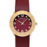 Marc Jacobs Amy Red Dial Burgundy Leather Strap Watch for Women - MBM1152 Authentic Buy Shop Now