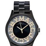 Marc Jacobs Henry Transparent Black Dial Black Steel Strap Watch for Women - MBM3255 Authentic Buy Shop Now