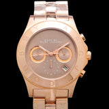 Marc Jacobs Blade Chronograph Brown Dial Rose Gold Steel Strap Watch for Women - MBM3308 Authentic Buy Shop Now